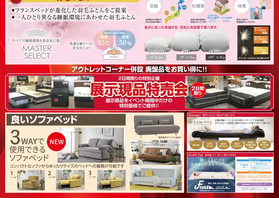 フランスベッド　セール　富士市交流プラザ　DM