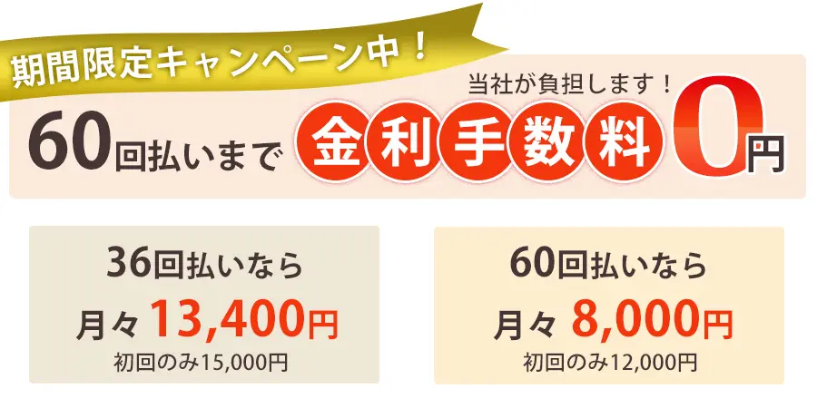 ６０回払い金利０