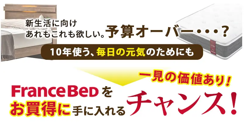 フランスベッドをお買い得・特別価格でに手に入れるチャンス！一見の価値あり