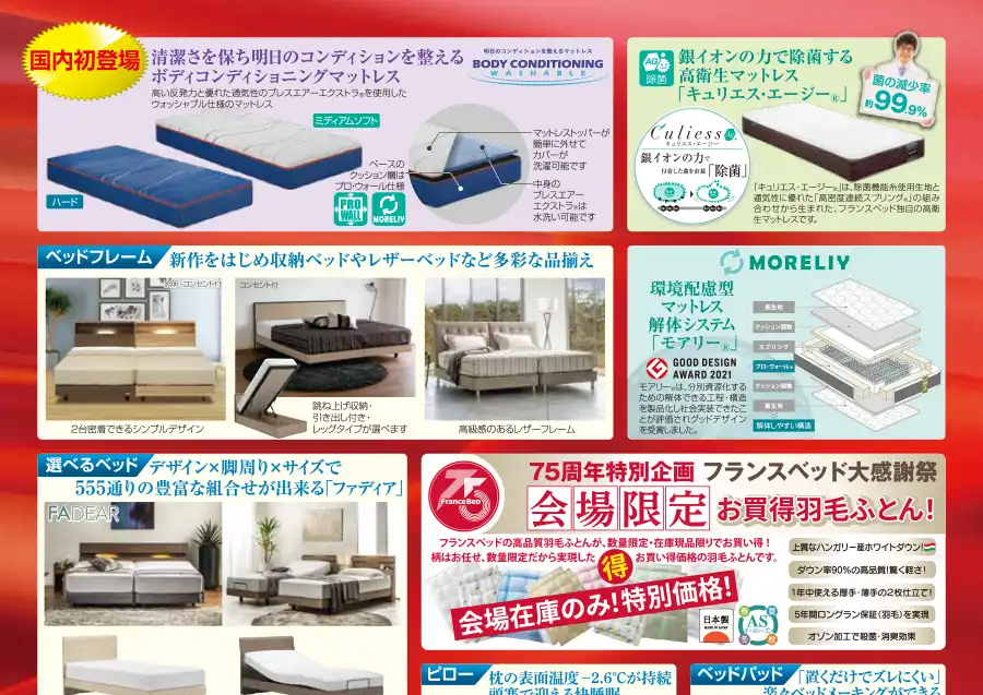 フランスベッド　山梨　山梨県流通センター　セール　DM